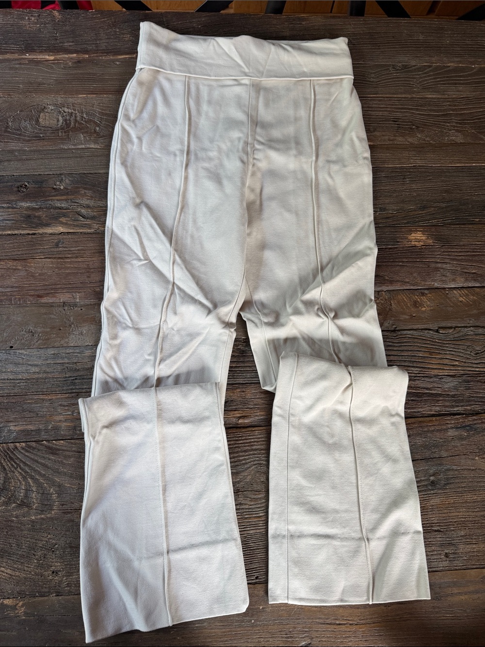 MM LaFleur ivory ponte knit Shiloh pull on high waist pants 8